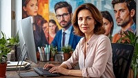 Девушка в дистанционном режиме проходит профессиональную переподготовку для получения новой профессии
