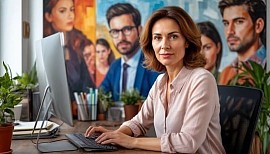 Девушка в дистанционном режиме проходит профессиональную переподготовку для получения новой профессии