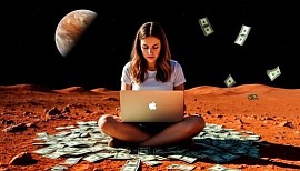Девушка зарабатывает удалённо, ну очень, очень удалённо !