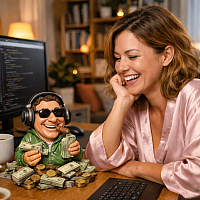 девушка программист отдыхает после удалённой работы